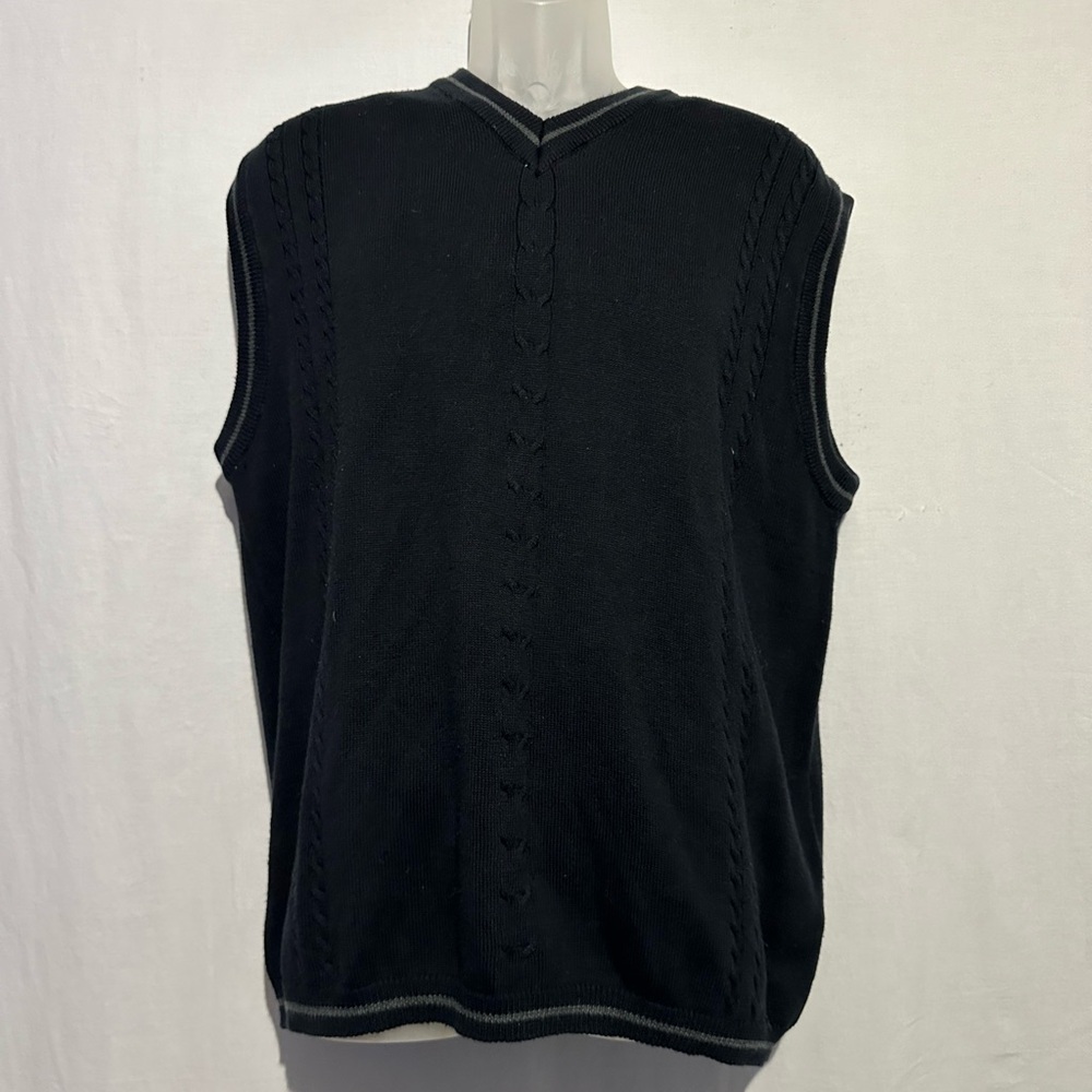 Arizona Jean Company Black V Neck Knit Sweater XL